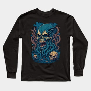 kraken with skull Long Sleeve T-Shirt